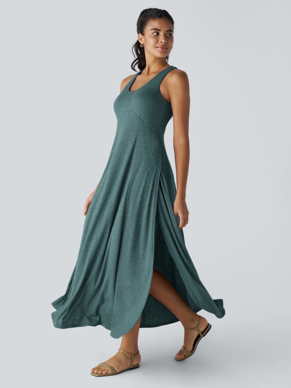 Halara U Neck Flowy Casual Tank Dress - NWT - Size XL - Picture 2 of 4